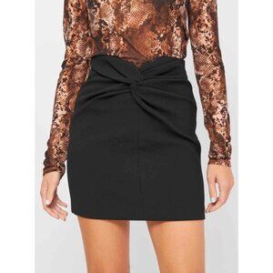 Zara Knot Twist Front Black Mini Skirt XXL